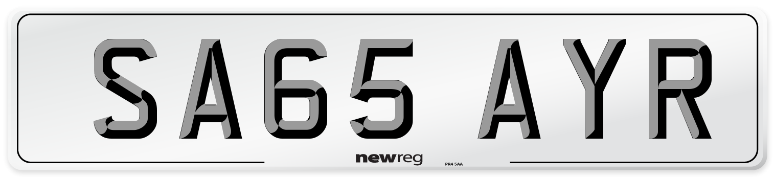 SA65 AYR Number Plate from New Reg